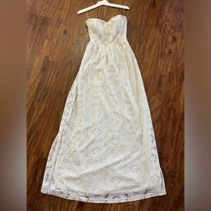 Strapless built in bra backless lace Lulu dress